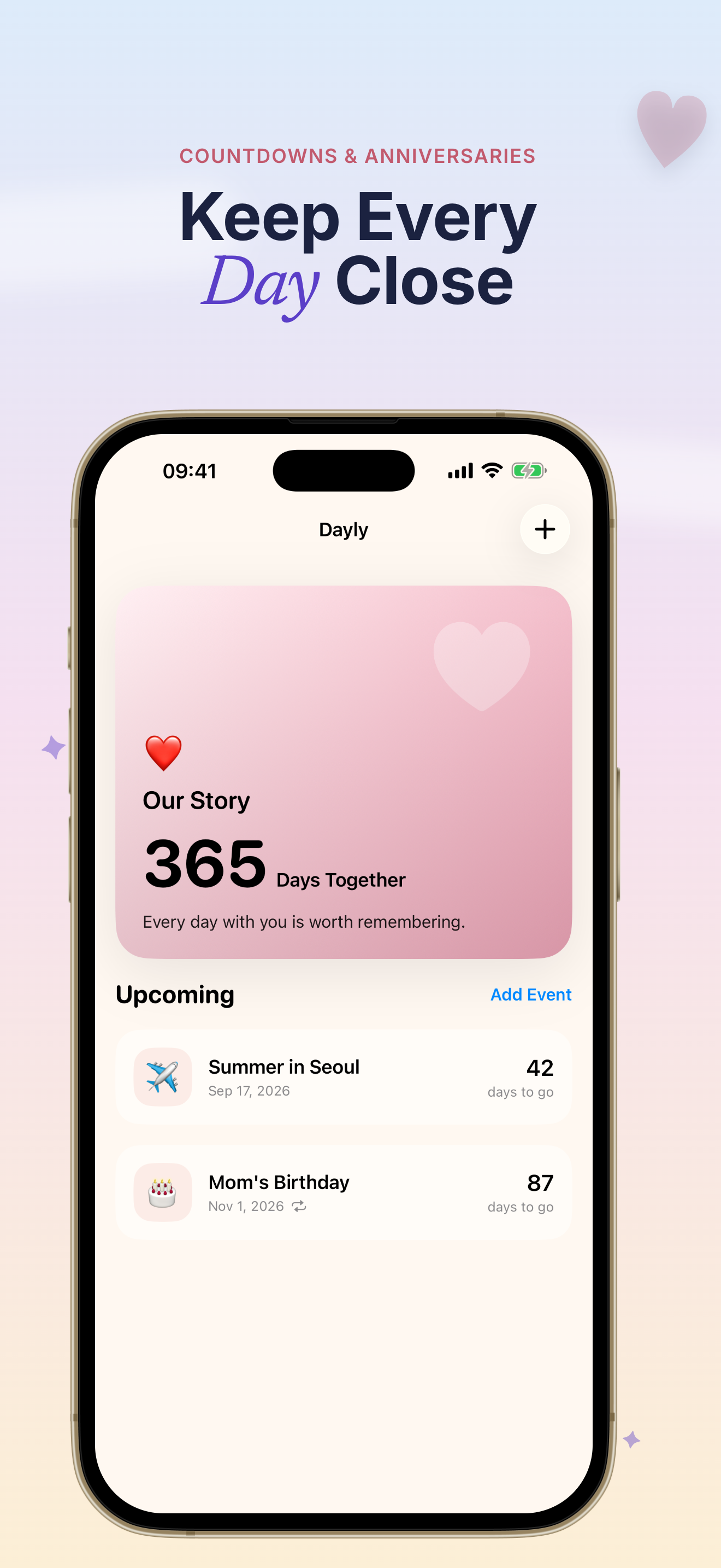 Dayly D-Day Countdown app screenshot 1