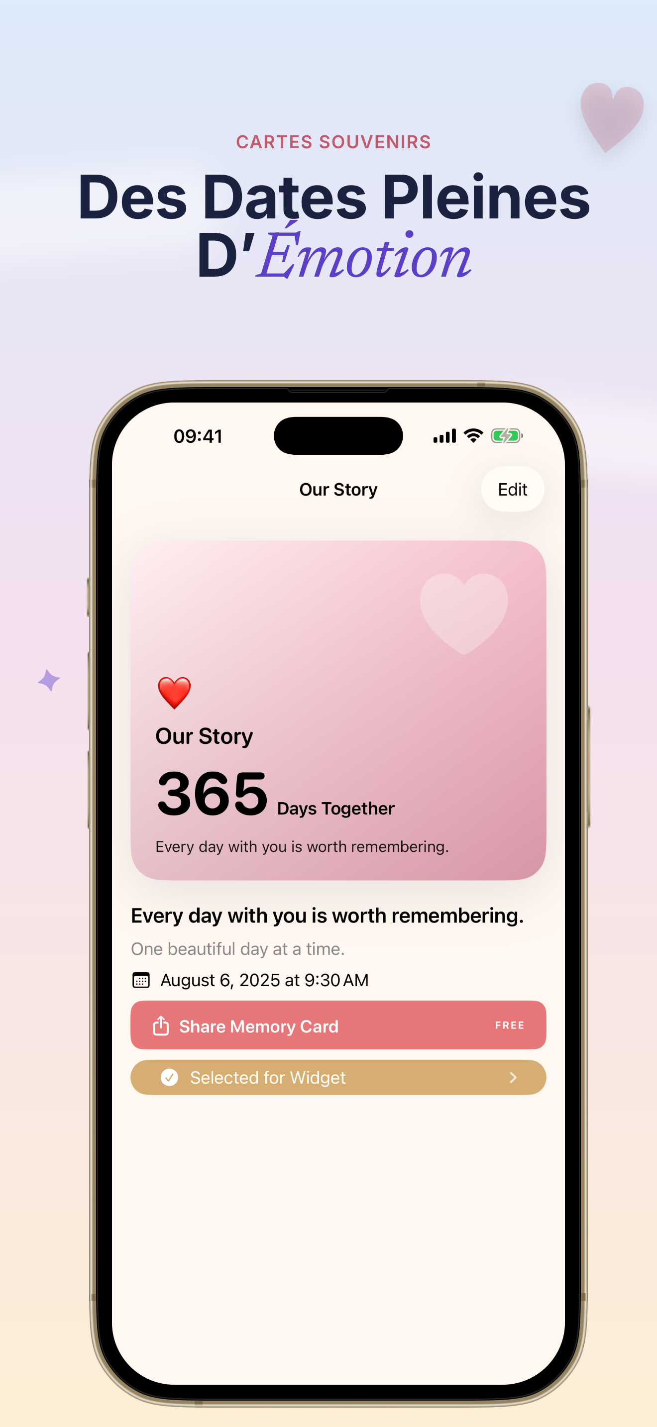 Capture d'écran de l'app Dayly compte à rebours D-Day 4