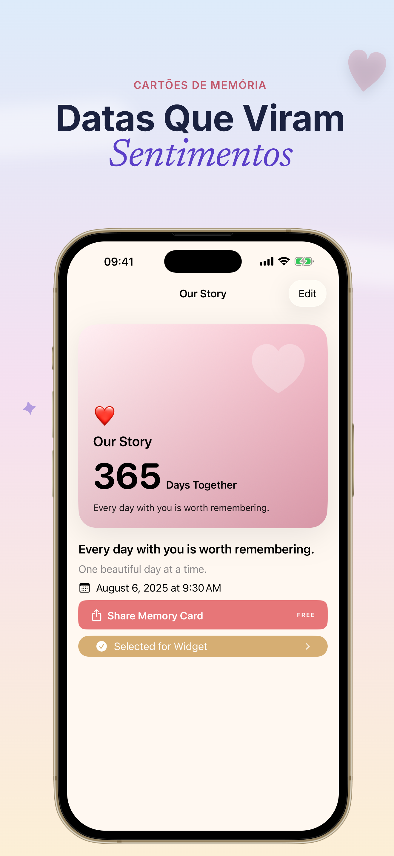 Captura de tela do app Dayly contagem regressiva D-Day 4